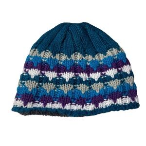 The‎ North Face Blue and Purple Knit Beanie Hat